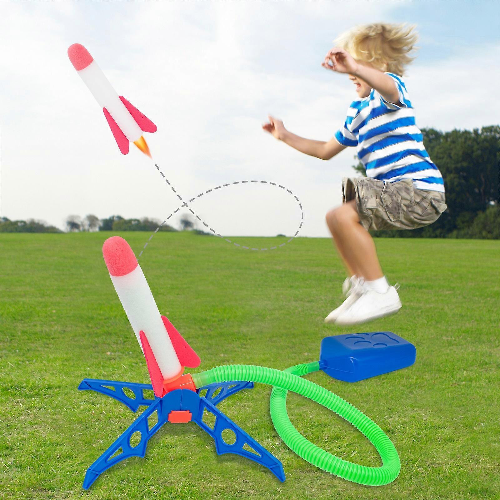 Children's Foot-stepping Small Rocket Toys Outdoor Luminous Ejection Flying Flash Launch Rocket Children's Interactive Toys