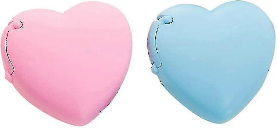 حلوى اللون الشريط موزع لطيف لفة الشريط المنظم مكتب لوازم المكاتب المنزلية (2PCS القلب)