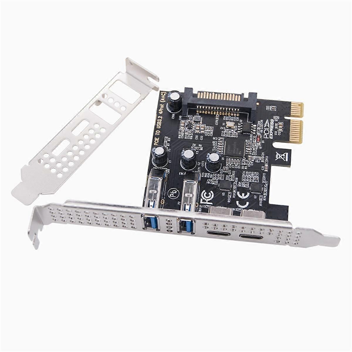 Adapter karty PCIE USB 3.2 Gen1 5 Gb / s Płyta PCI Express Port 2xUSB A + port 2xType-C / karta rozszerzeń USB3.2 PCI-E