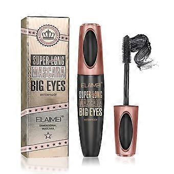 4D-Seidenfaser-Wimperntusche, schwarzes Volumen und Länge, Make-up-Mascara üppige intensive Länge, kein Abblättern, verschmieren, verklumpen, wasserdicht, dick, den ganzen Tag