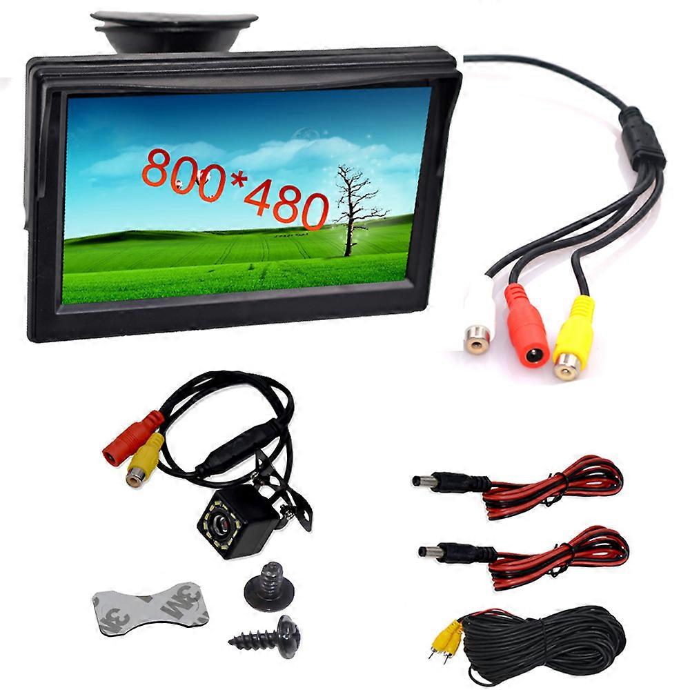 5 Inch for Car Monitor TFT LCD Digital 800*480 16:9 Screen 2 Way Video Input or Wireless Reverse Rear View Camera Parking
