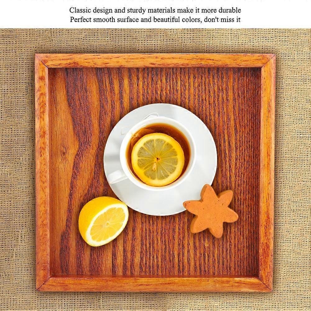 Solid Wood Small Square Serving Tray Plate for Tea Coffee Snacks (12.5*12.5*2)