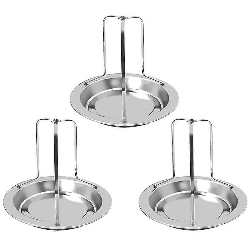 3 Set Stainless Steel Chicken Roaster Rack Beer Can Vertical Roaster Chicken Holder with Drip Pan f