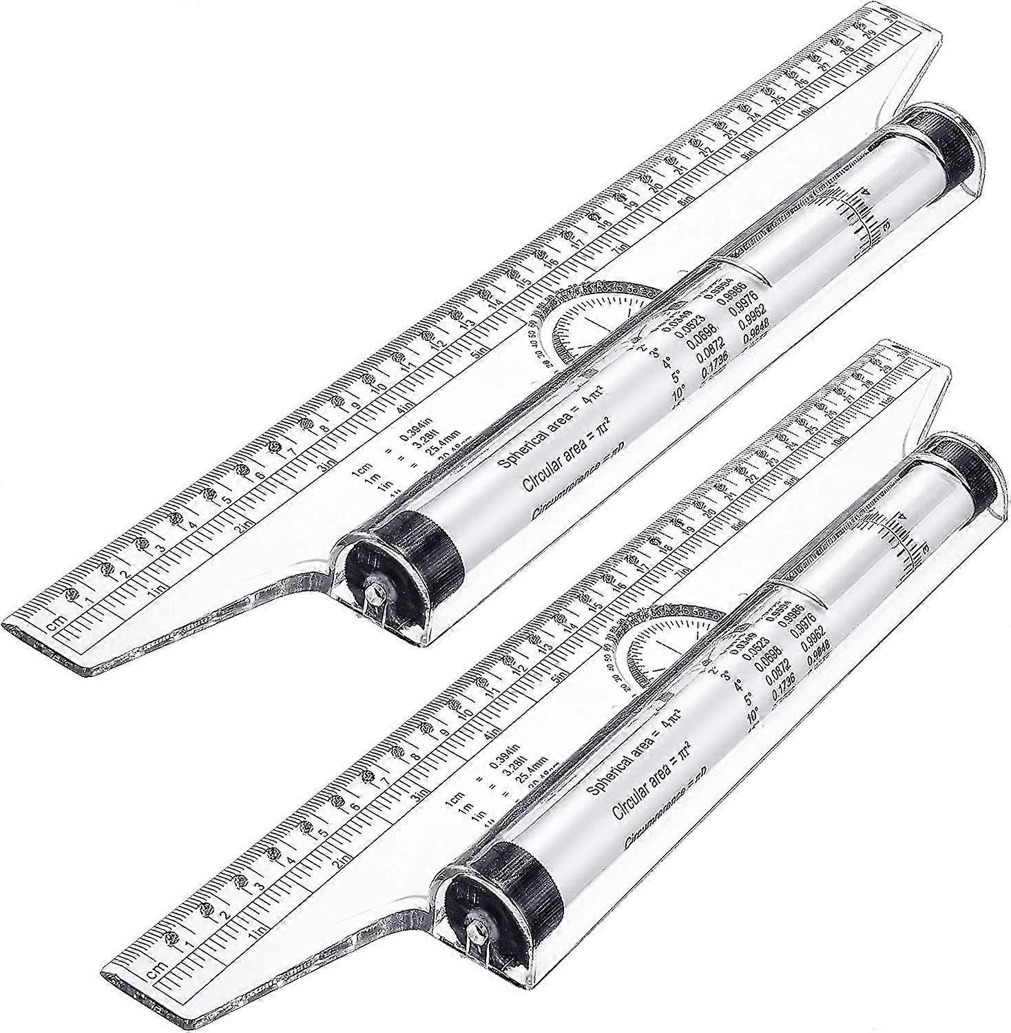 2 Pieces Plastic Measuring Rolling Ruler, Drawing Roller Ruler