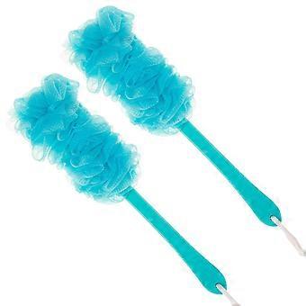 Scrubber For Shower, Anti-slip Long Handle Bath Sponge Shower Brush, Soft Nylon Mesh Back Cleaner Washer, Loof