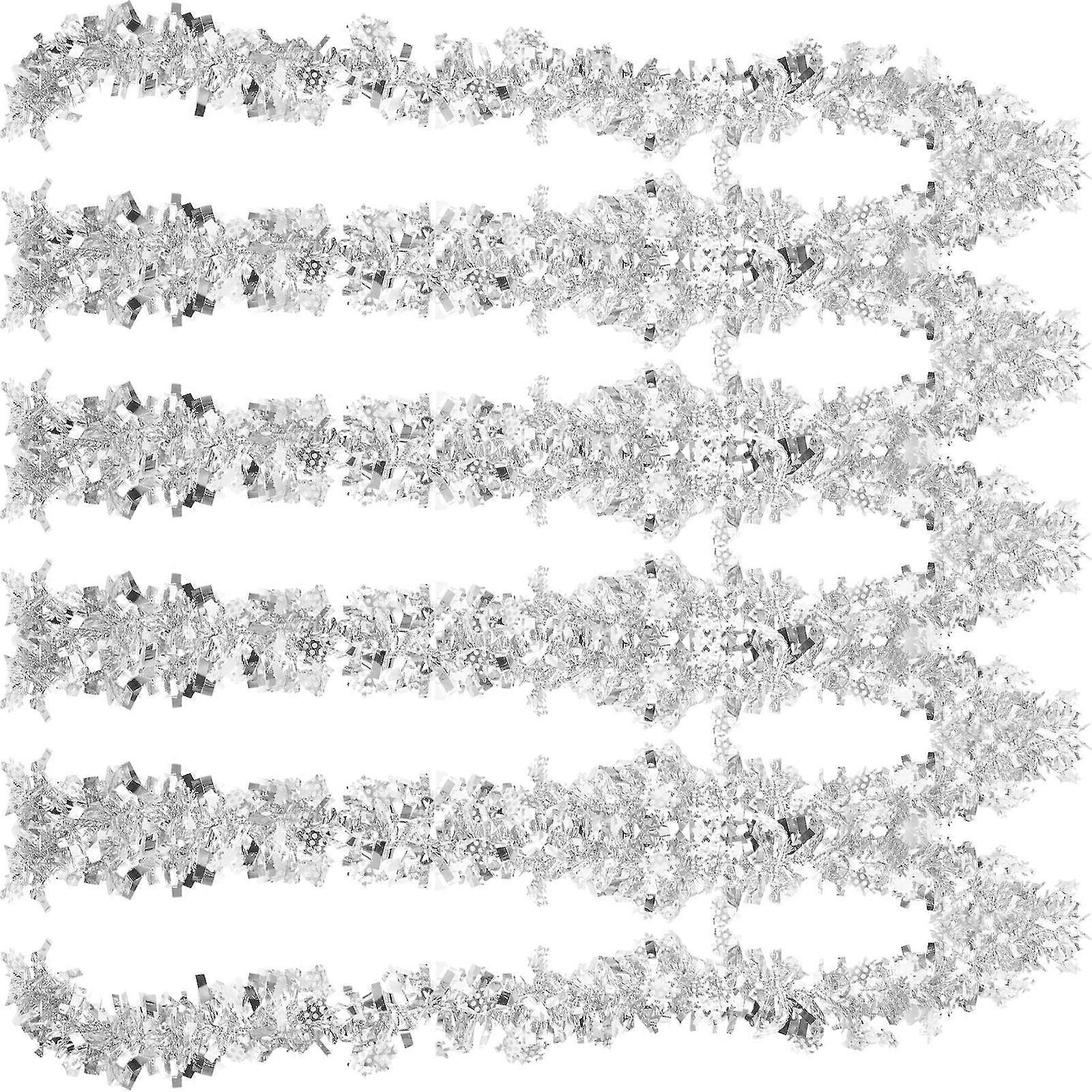 5pcs Christmas Tree Hanging Decor Snowflake Pattern Ribbon for Christmas Decoration