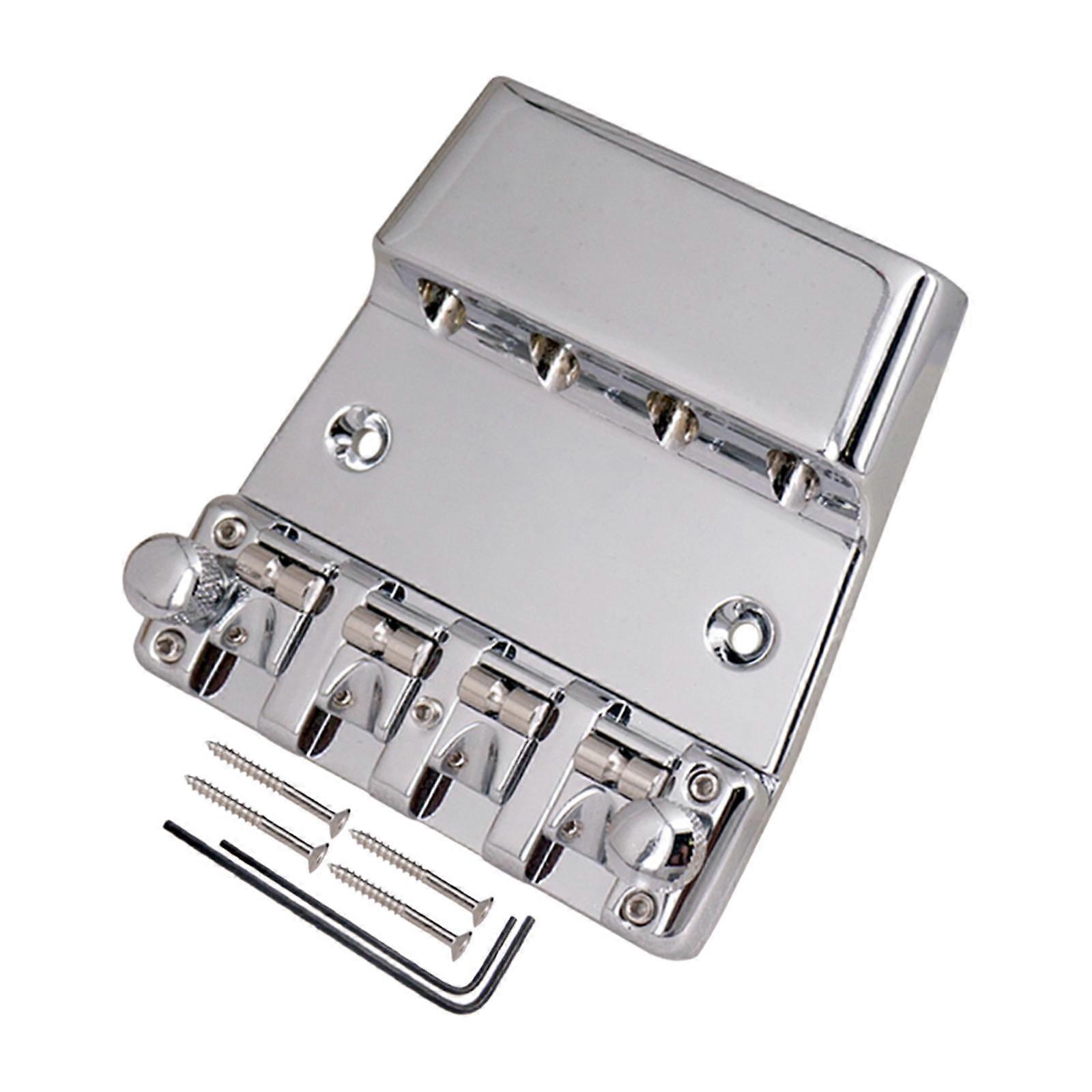 4 String Hardtail Fixed Bass Gitarre Brücke für E-Gitarre Bass Stahl und Silber