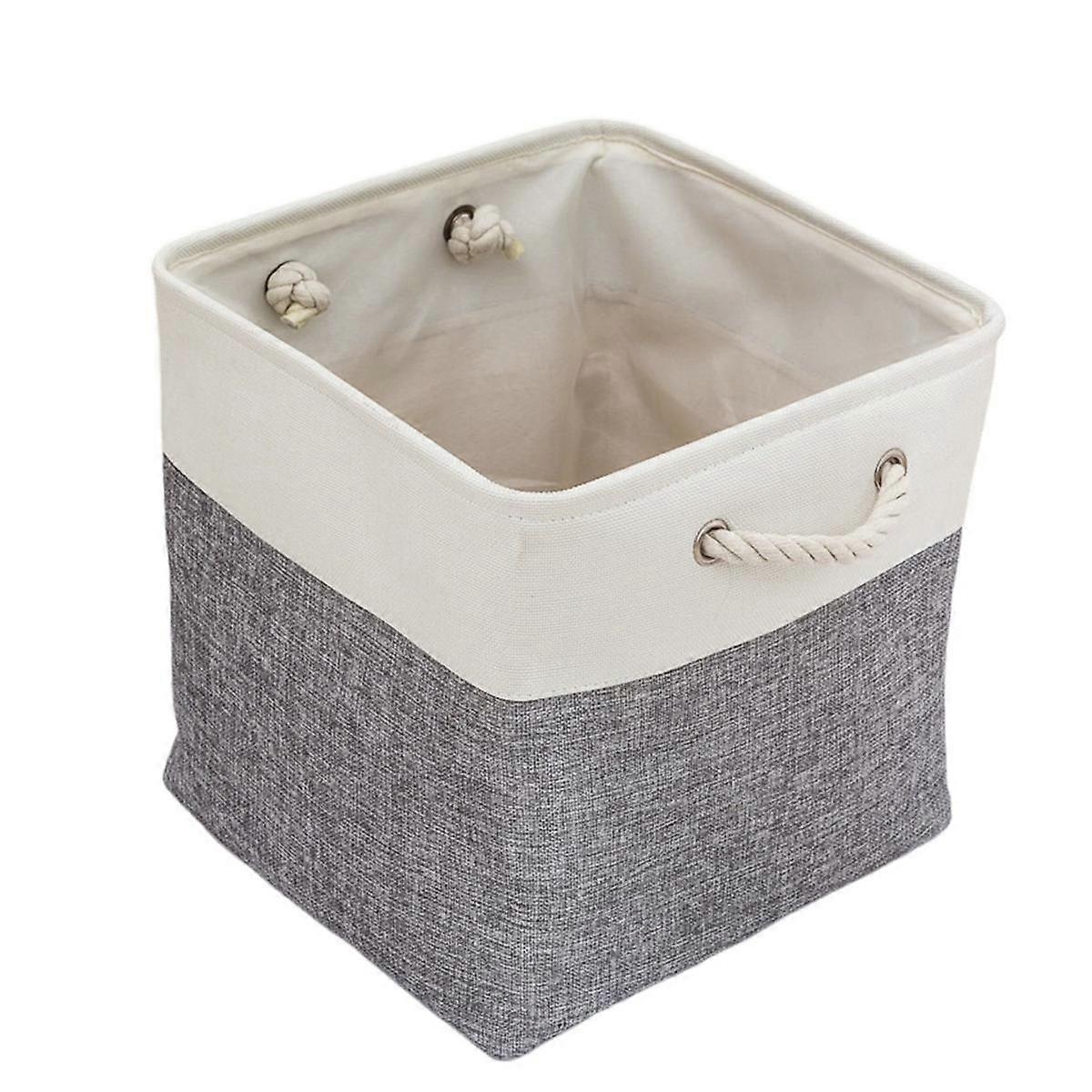 Collapsible Linen Storage Basket with Liner for Toy Organization in Bedroom or Living Room Basket Storage, A