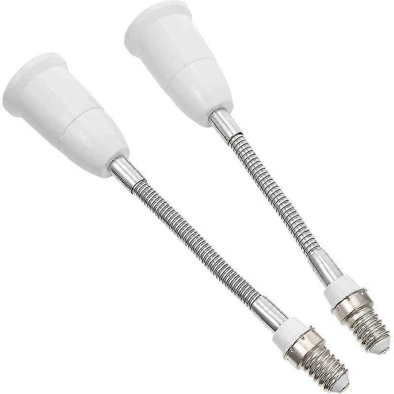 2 Pack E14 To E27 Light Bulb Socket Extension Socket, Folding Light Bulb Adapter With Screw Base, Adjustable, For Home (e14 To E27, 20cm)
