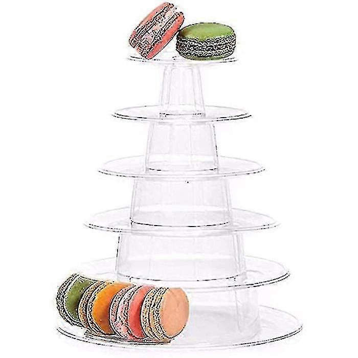 Crutches, Round Display Stand And Transparent 6-level For Macaroons, Plastic Display Stand For Cakes