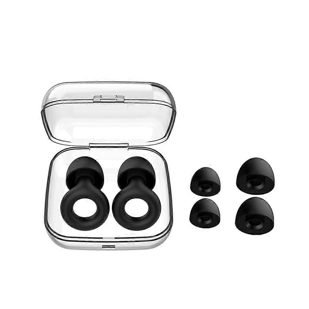 6PCS black Earplugs for sleeping  Reusable Hearing Protection in Flexible and Soft Silicone + 6 Eartips  Noise Reduction - ideal