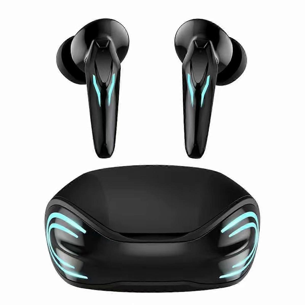 Écouteurs de jeu sans fil, casque Bluetooth à réduction de bruit active, latence ultra faible de 60 ms pour les jeux, Bluetooth 5.1 à réduction de bruit d’appel ENC avec