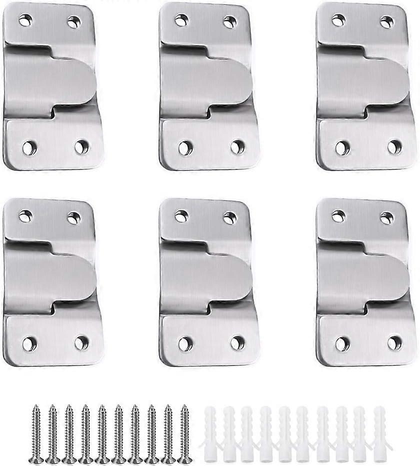 Pairs [12 pack] Embedded Concealed Mounting Bracket Interlock Hanging Buckle Stainless Steel Wall Hardware