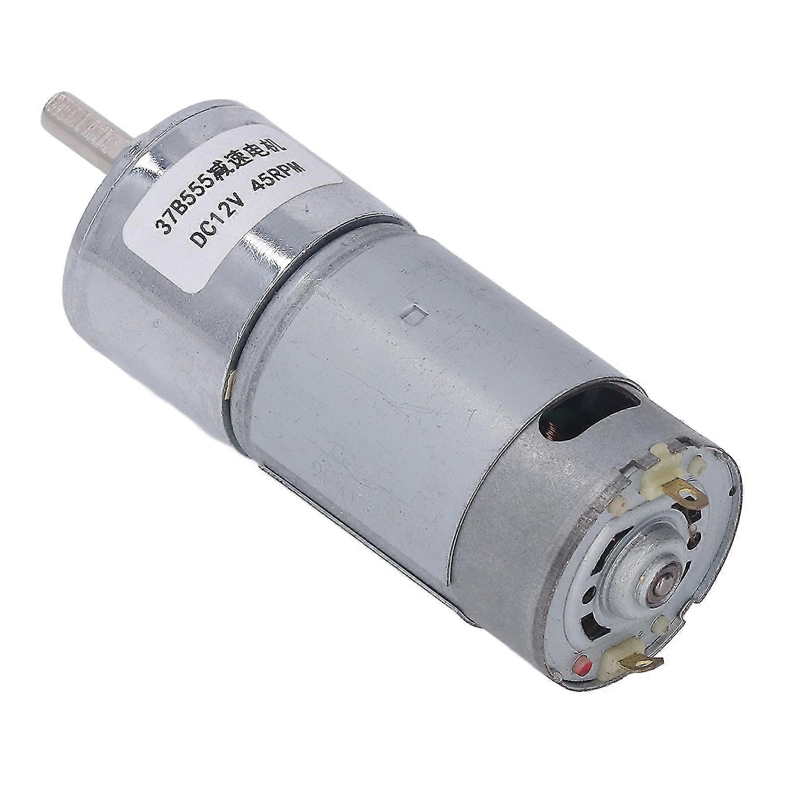 Geared Motor 12V 45RPM Reversible Brass Coil Wear Resistant Speed Reduction Self Locking