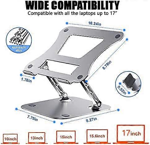 Vertical Laptop Stand Adjustable, Desk Strap Adjustable Base Size
