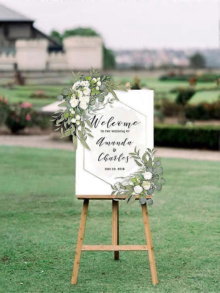 2 pz Arco di Nozze Fiori Rustico Artificiale Floreale Swag Per Architrave Decori