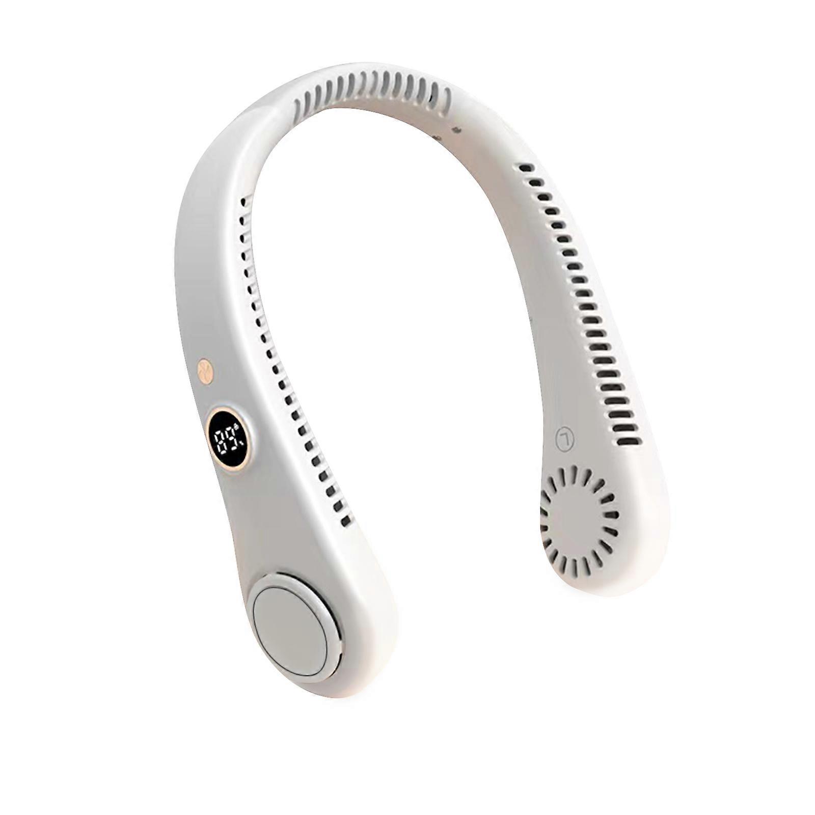 Portable Neck Fan,Foldable Neck Fan Hands Free Bladeless Personal Fan,LCD Display USB Powered 360 Cool-ing