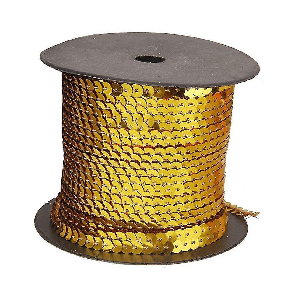 6mm Metallic Flat Sequins Holographic Faceted Sequins for DIY Attire (Deep Gold)