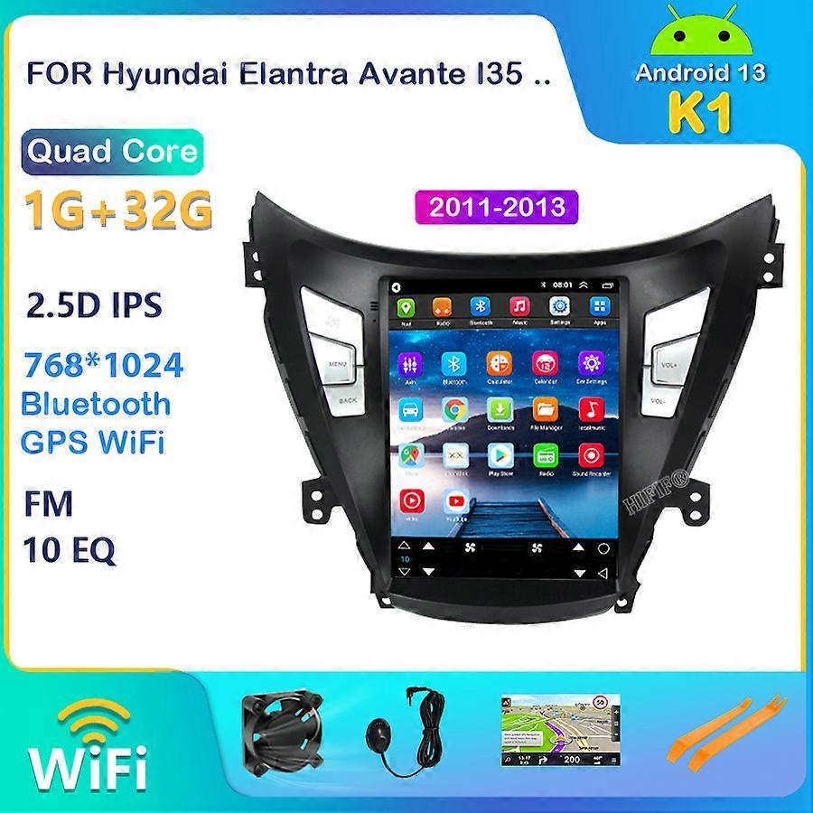 Android 13 Tesla Style Car GPS Navigation For HYUNDAI ELANTRA/MD 2011-2016 Auto Radio Stereo Multimedia Player With BT WiFi