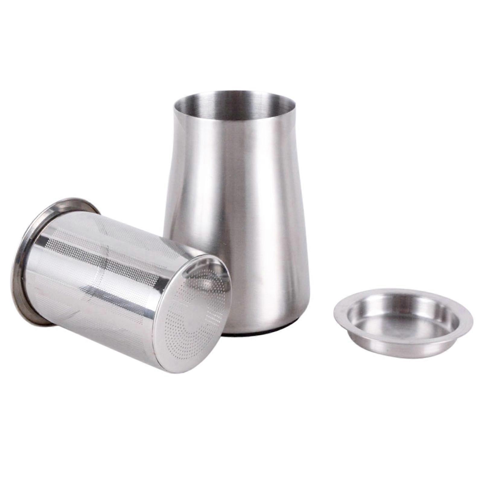 Coffee Sifter Fine Mesh Good Filtering Effect Stainless Steel Coffee Powder Sifter Sieve Filter Container with Lid for Home Cafe