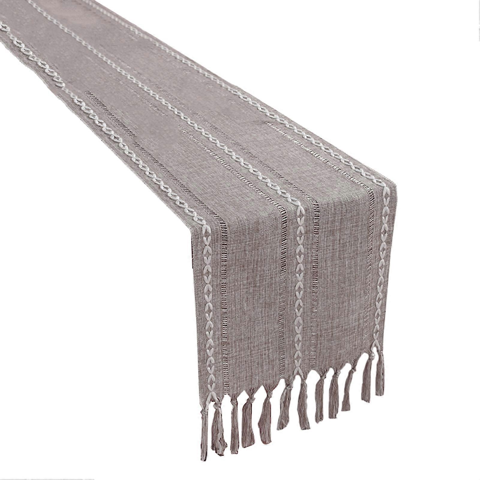 Table Runner Exquisite Soft Wear Resistant Decorative Tassel Table Cloth Cover Daily Use QingHai