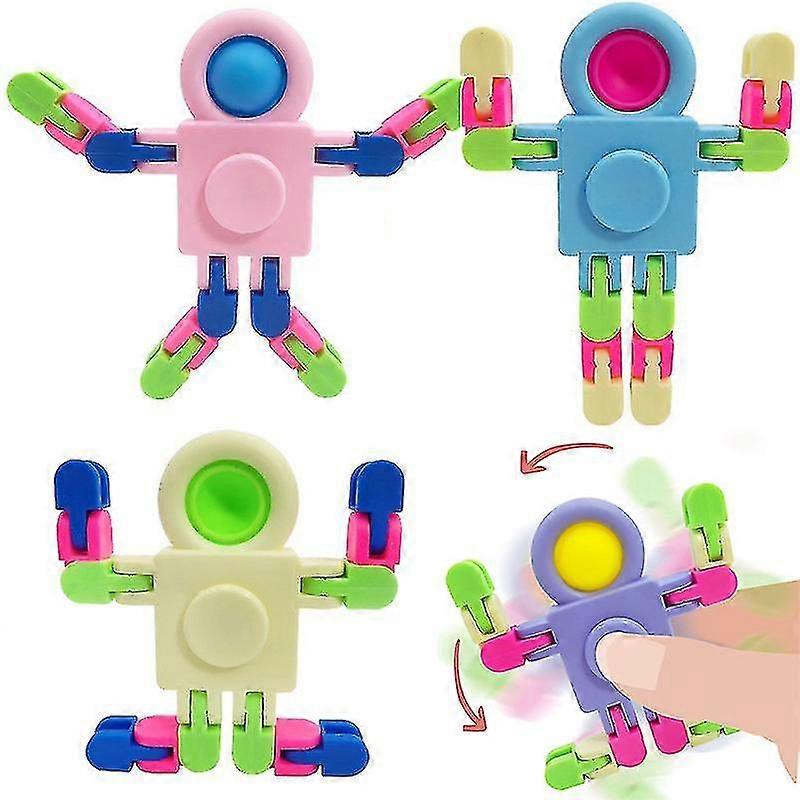 Space Robot Fidget Toys Chain Spinner Toy For Kids Push Bubble Stress Children Hand Spinner Antistress Chain Rotating Gifts