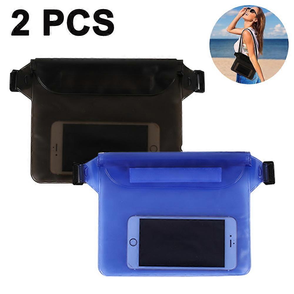2 Pack Waterproof Pouch Bag with Adjustable Waist Strap Screen Touchable