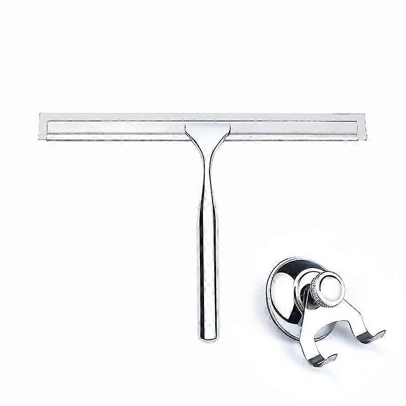 سبائك الزنك الفولاذ المقاوم للصدأ الزجاج ممسحة الزجاج مكشطة تنظيف مكشطة ممسحة مكشطة الحمام ، ممسحة بيضاء مع شفط كأس هوك