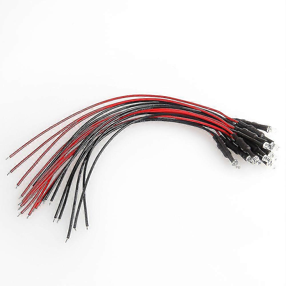 10 db 24 V-os, 18 cm hosszú, 3 mm-es előre bekötött LED-es izzó dióda