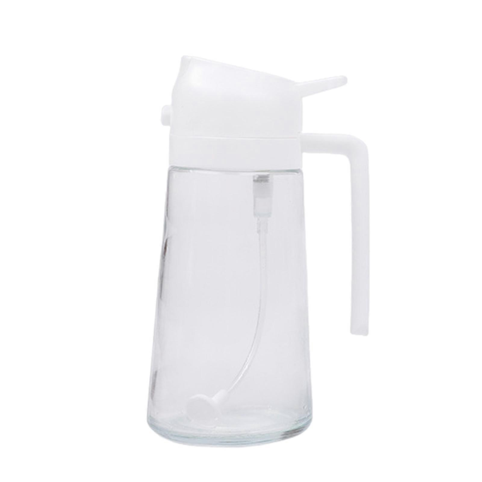 470ML Ölzerstäuber 2 in 1 transparenter dicker, auslaufsicherer ergonomischer Griff mit großem Fassungsvermögen Olivenölspender Flaschensprühdüse Kochgrilli in Lebensmittelqualität