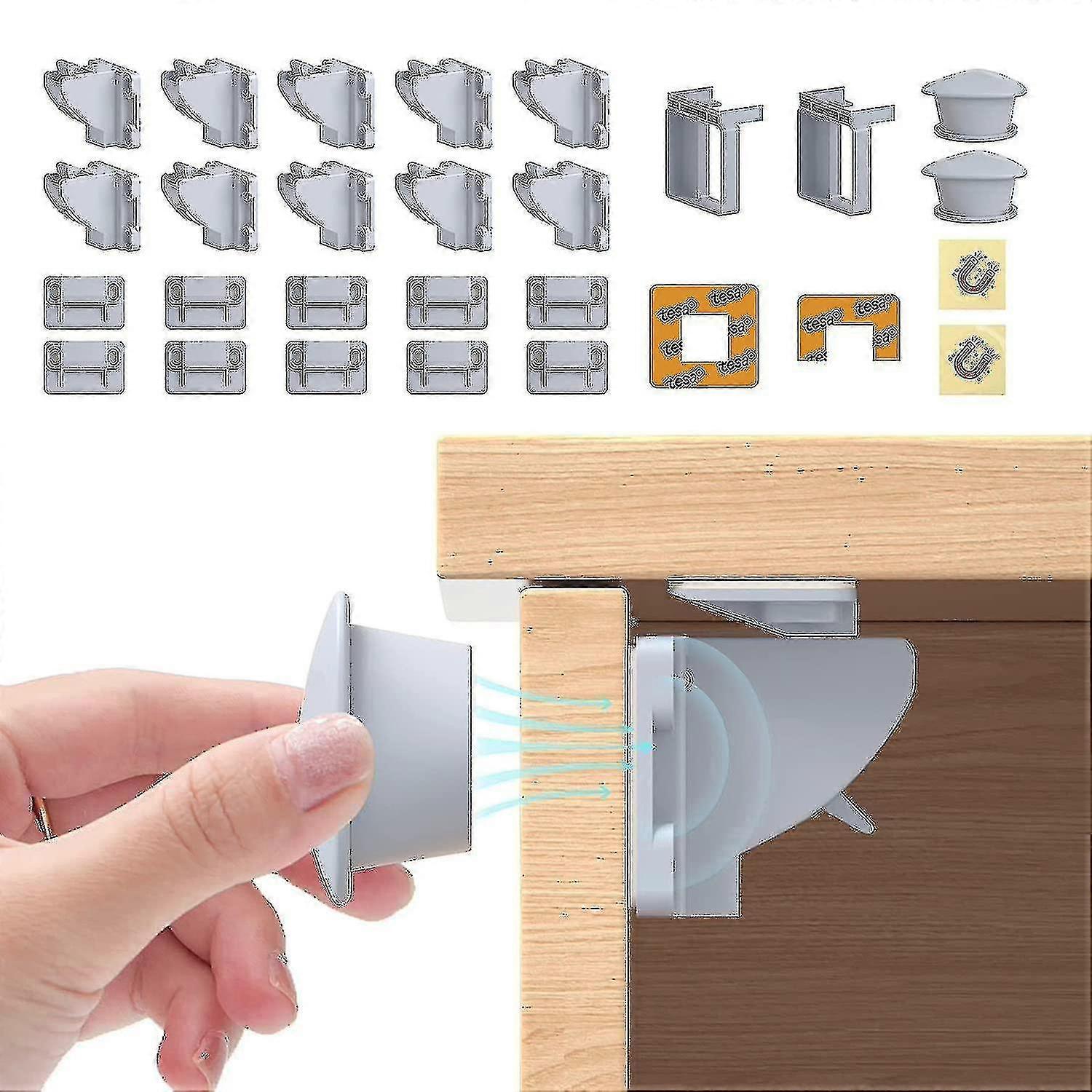 磁気キャビネットロック(10ロック2キー)、赤ちゃん用キャビネットロック、赤ちゃんの校正と子供の安全、赤ちゃんの校正キャビネット、ほとんどのキャビネットと博士に適合