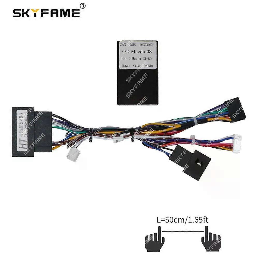 Gilt für Auto 16pin Kabelbaum Adapter Canbus Box Decoder Android Radio Stromkabel für Mazda BT-50 MZ07.20 OD-Mazda-08