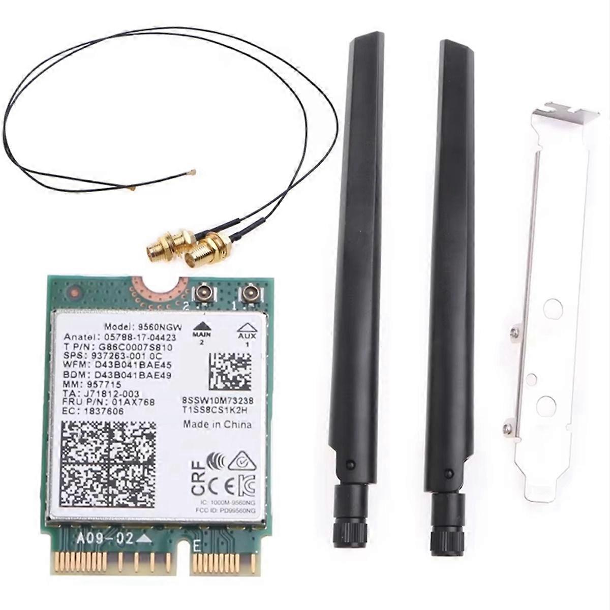 9560NGW Dual Band 2.4G/5Ghz Wireless Desktop Kit 802.11AC M.2 CNVI Wifi Card Antenna Set BT-Compati