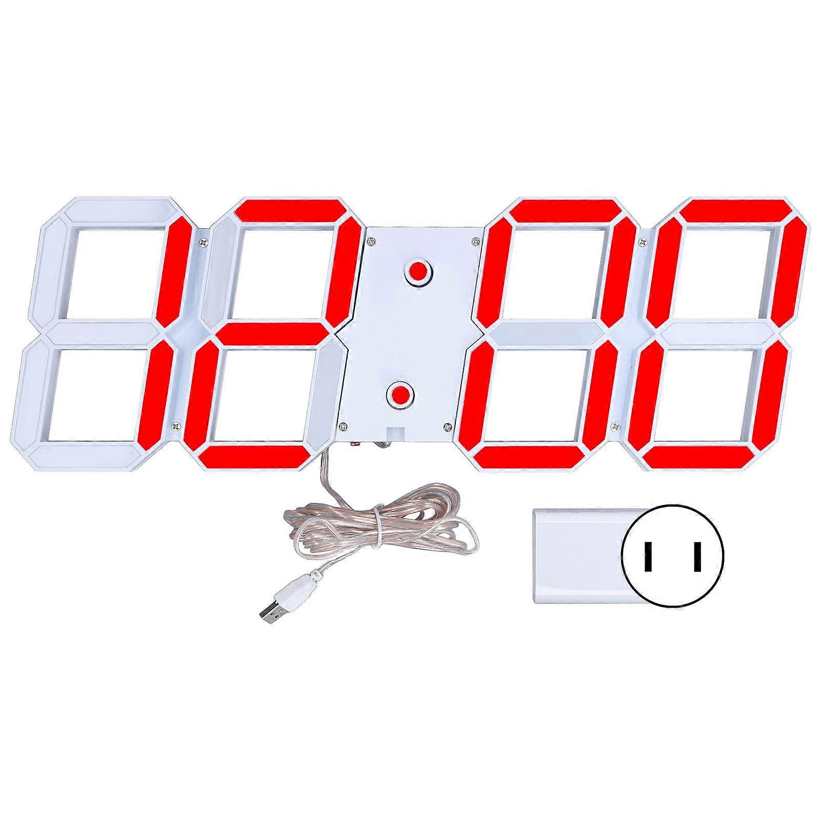 LED Hollow Wall Clock Multi Function 3D Digital Wall Clocks Intelligent Dimming 100240VUS Plug