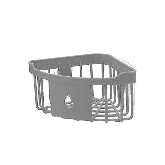 Wall Mount Triangle Corner Storage Rack Basket Kitchen Bathroom Organizer Shelf