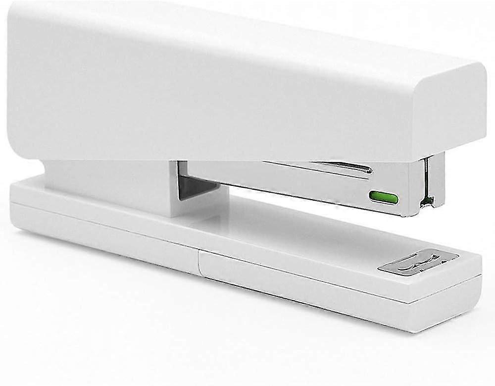 Classic Office Stapler Set - White Desktop Stapler With Storage And 100 Pcs Staples