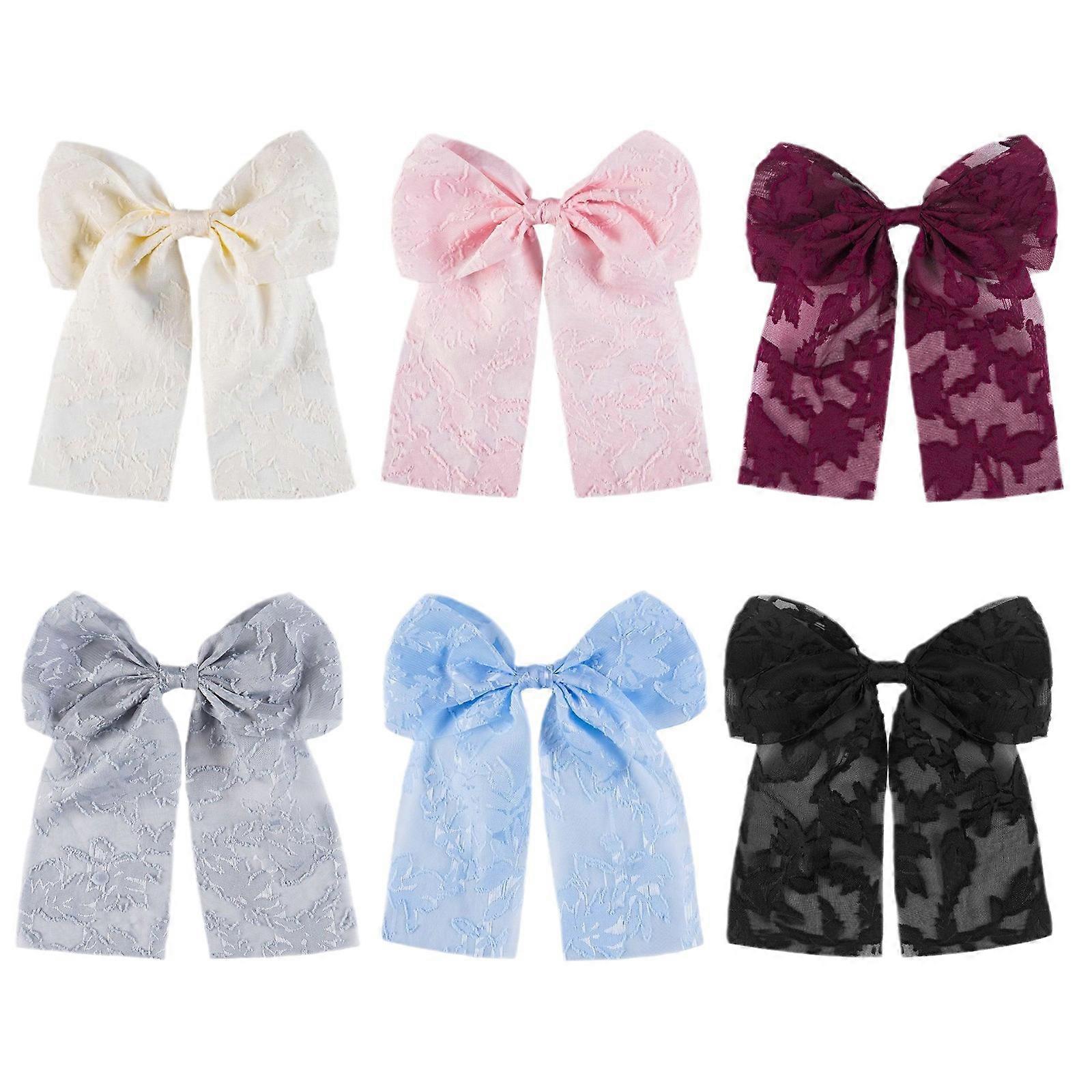 6Pcs Retro Bow Épingles à cheveux, Épingles à cheveux à ruban à la mode