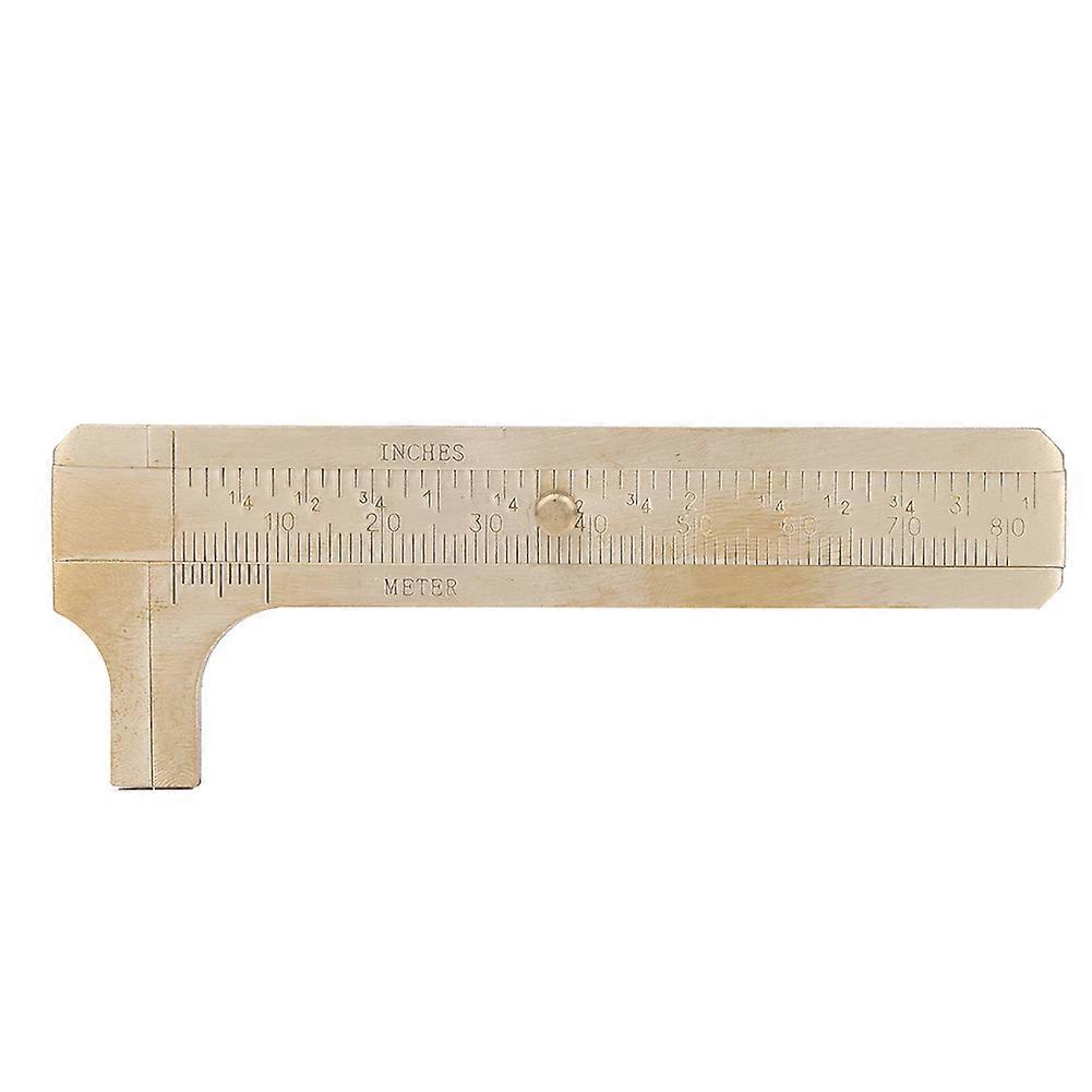 Mini Brass Caliper Double Scale Portable Solid Brass Retro Type Measuring Ruler