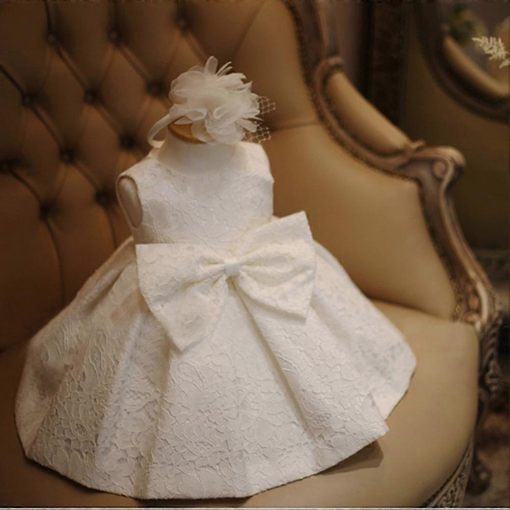 Bébé Bébé Enfant Fête Princesse Baptême Baptême Dentelle Robe Orange Clair 18-24 Mois