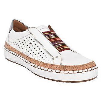 Women Artificial PU Slip On Sneakers Loafers Slide Hollow-Out Round Toe Flat Shoes(White,35)