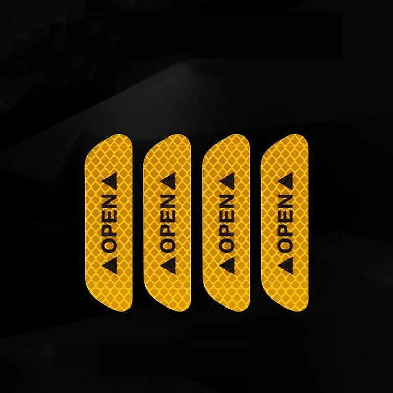 4Pcs/Set Car Door Open Stickers Reflective Tape Safety Warning Decal Supplies