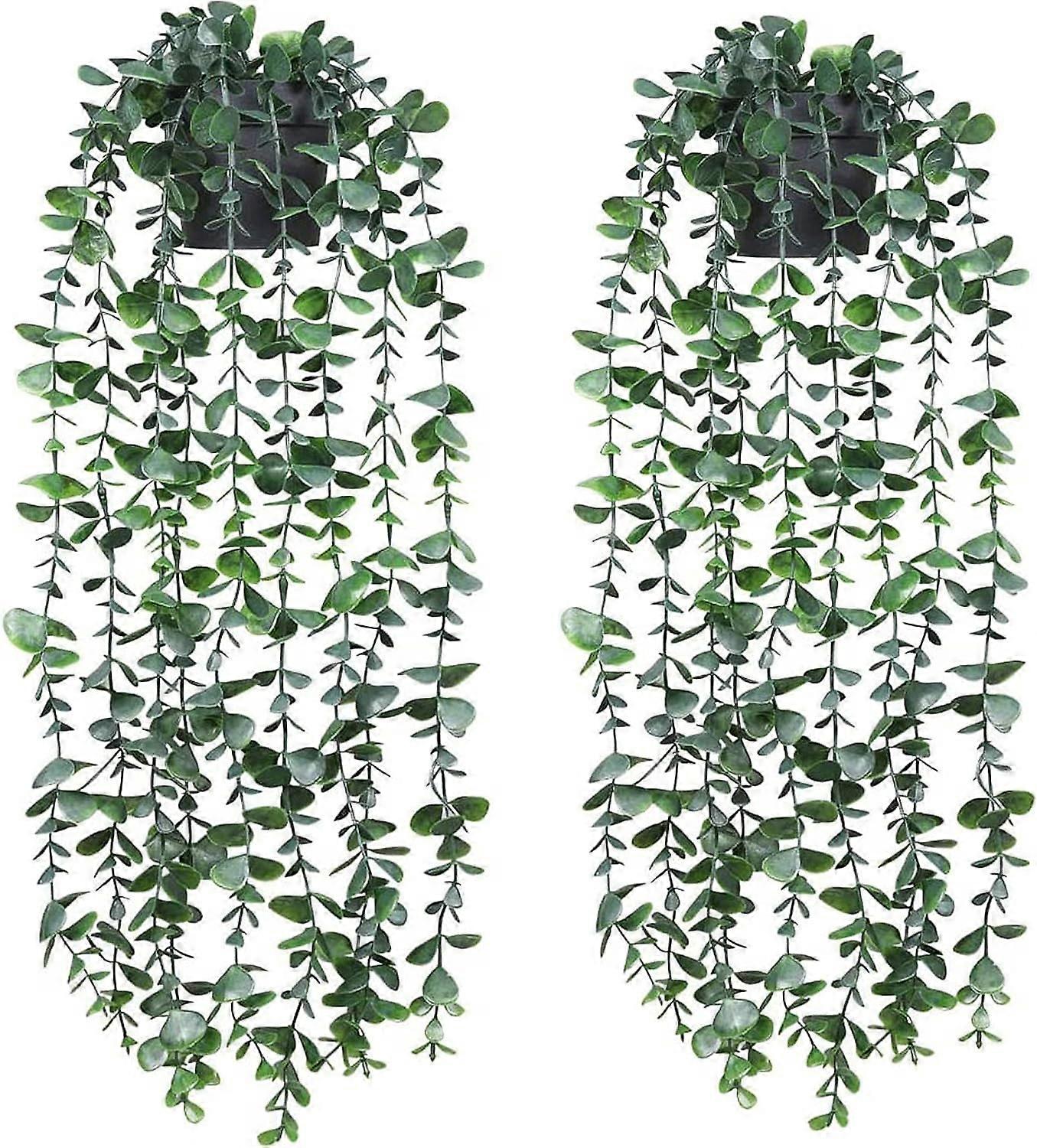 2pcs Artificial Hanging Eucalyptus Plants for Home or Office Decor