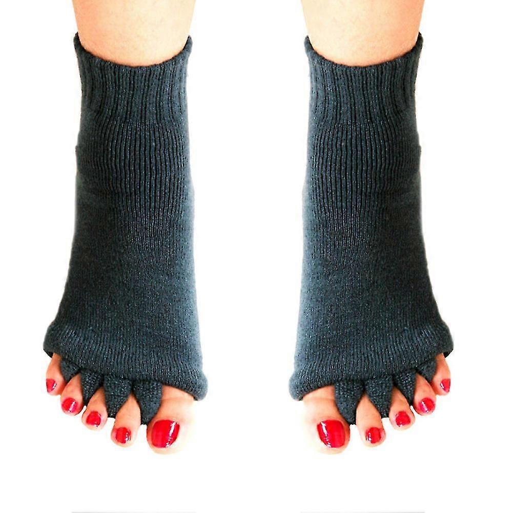 1 Pair Foot Alignment Socks Yoga Gym Massage Open Toe Separator Half Toe Socks