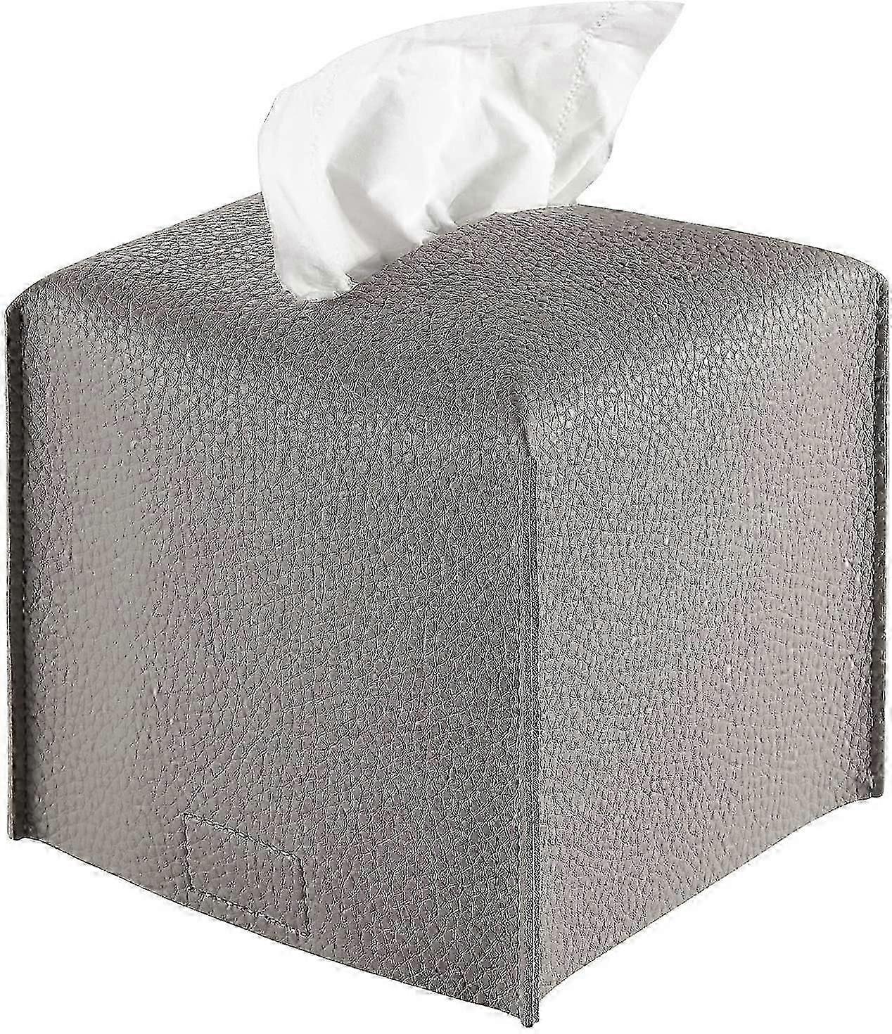 vev boks lokk grå firkantet vev oppbevaringsboks skinn vev dekorative boks