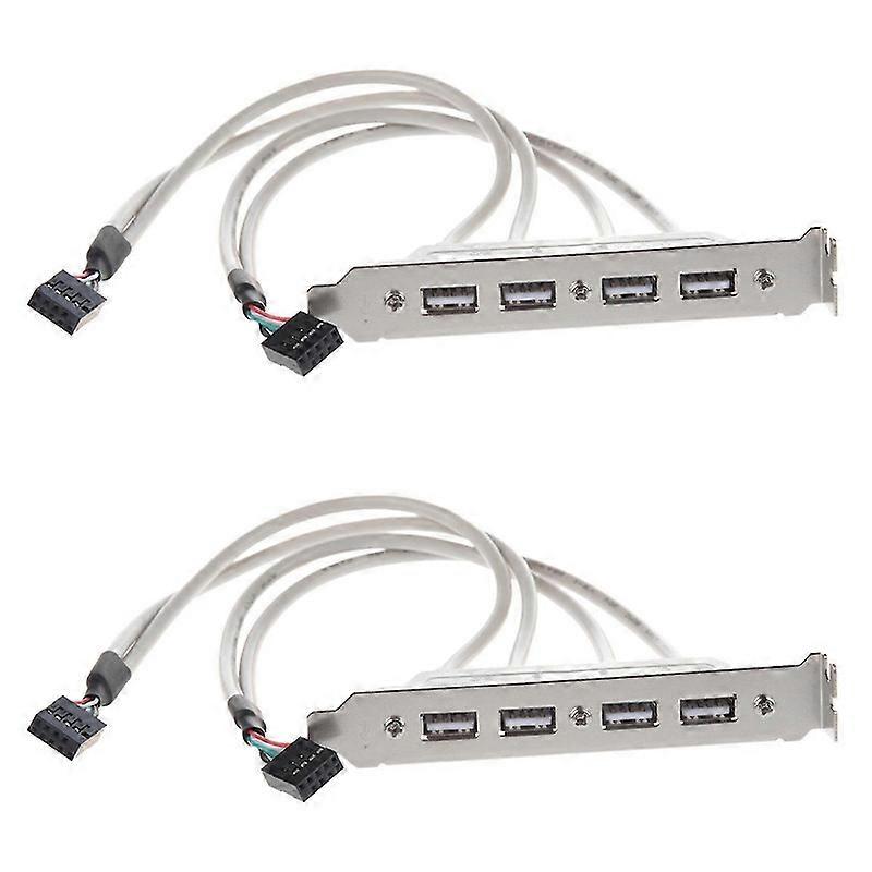 2x Mainboard 4 Port Usb 2.0 To 9 Pin Header Bracket Extension Cable g20241599232