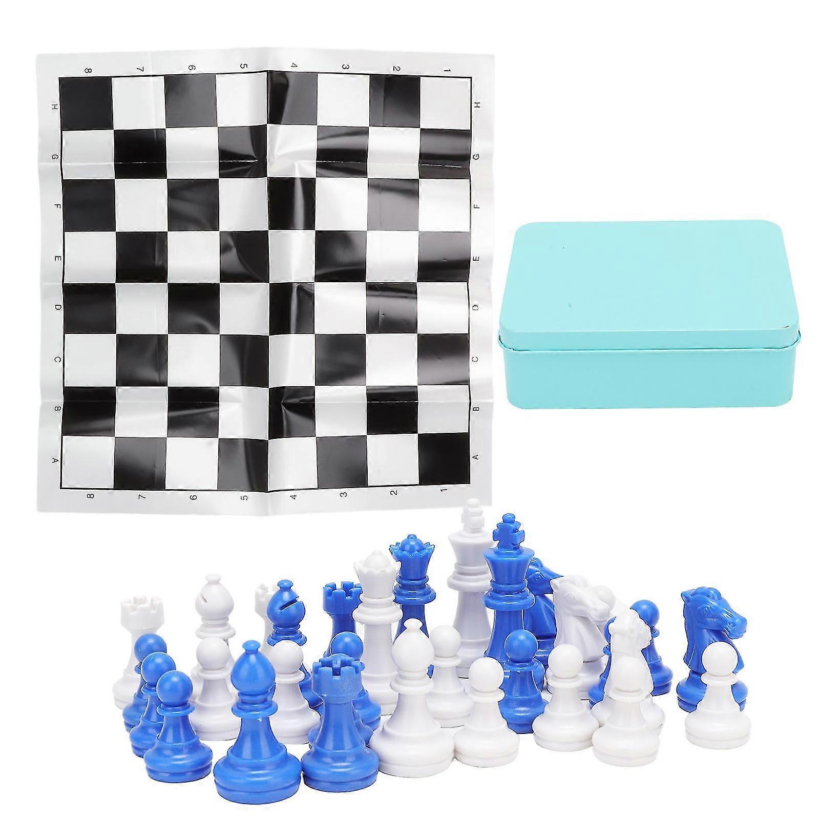 Wearproof International Chess Set with Storage Iron Box - Green Box