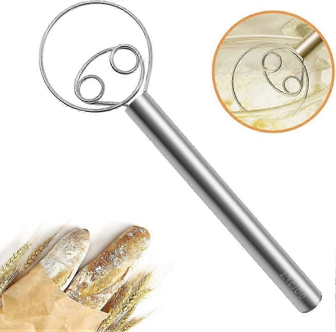 Dough Whisk Bread Mixer, Danish dough Whisk for Bread Making, Large Stainless Steel Dough Whisk Perfect for Baking Pastry or Pizza g20242993946