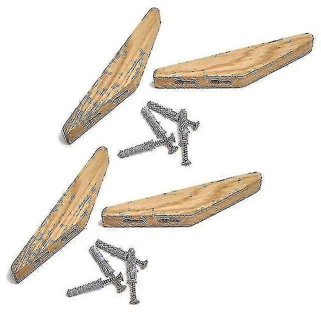 4pcs Wood Clothes Hanger Wall Mounted Scarf Hook