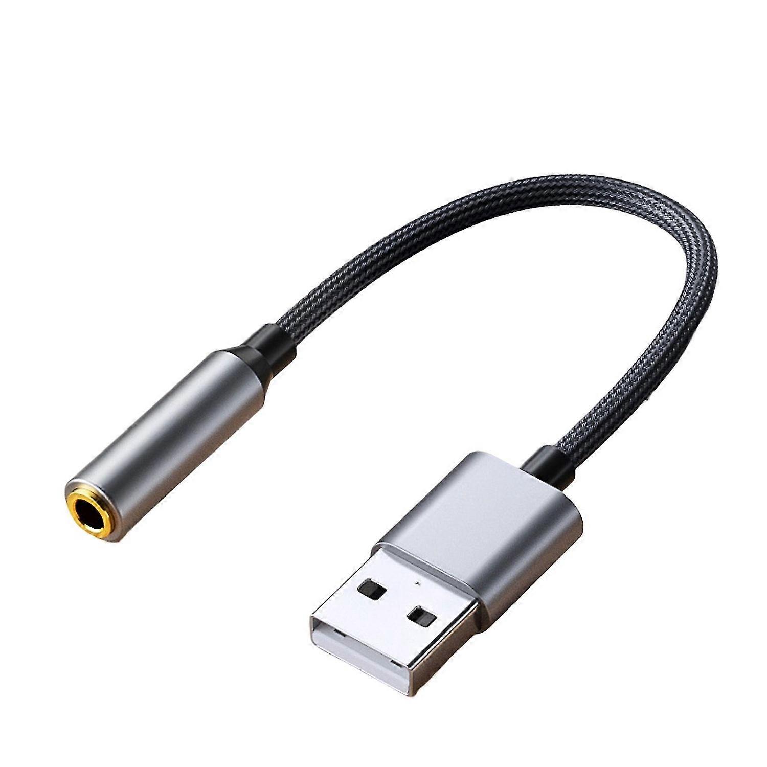 Sound Card Professional Audio Transfer Plug Play USB to 3.5mm Computer 2 in 1 Audio Adapter Laptop