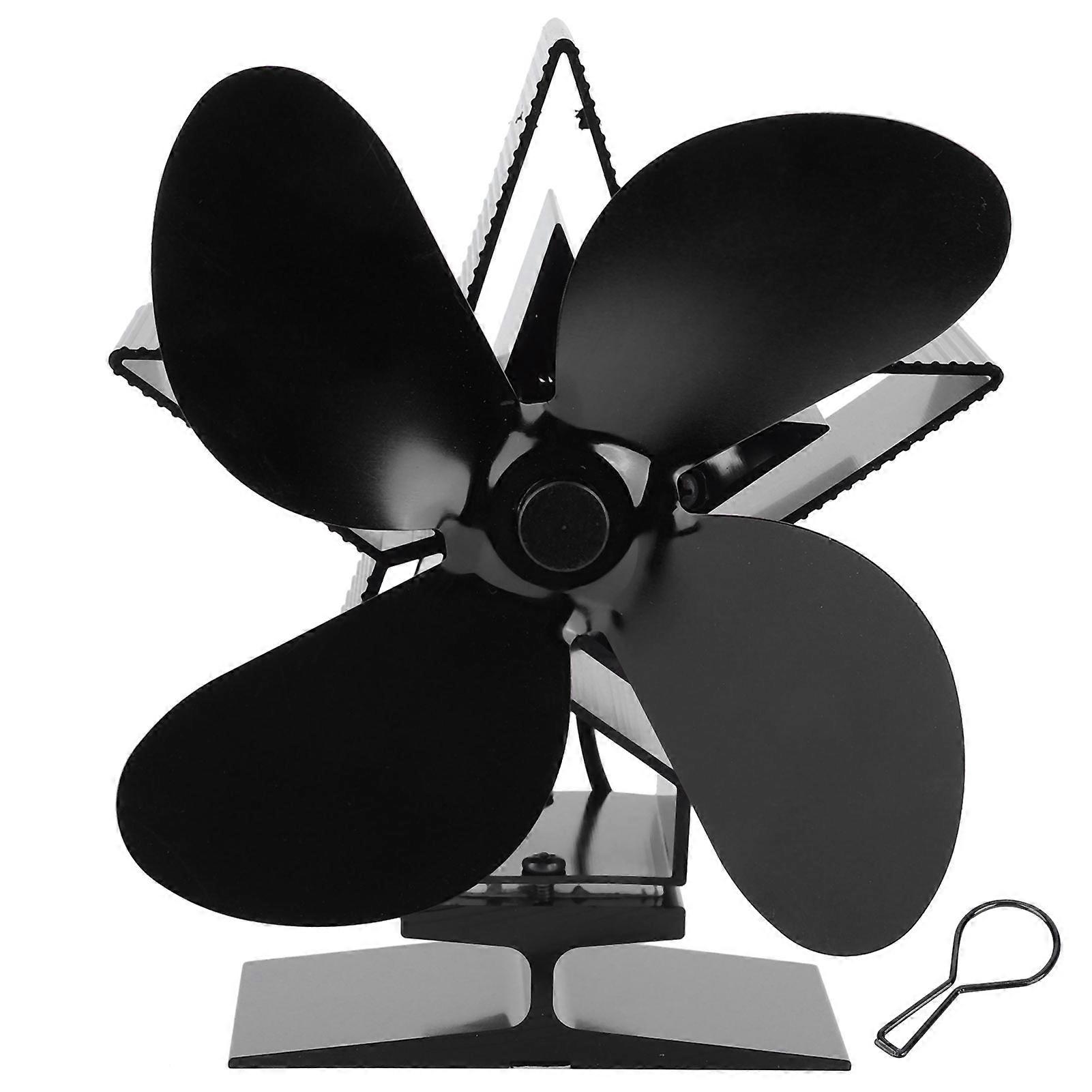 4 Blade Wood Stove Fan for Efficient Heat Distribution, Thermoelectric Fireplace Accessory, Compatible with Most Stoves